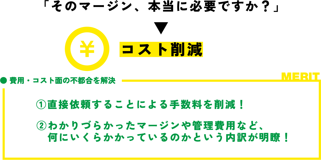 「そのマージン、本当に必要ですか？」→コスト削減
